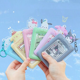 Sanrio 1Pack,Melody Card Set, Cartoon Cute Photo Hanger, Keychain Guka Vintage Card Pack Cartoon, ID Card Set Back To School