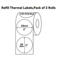 NIIMBOT 2 Rolls Labels For B1/B21/B3S Label Printer, Thermal Labels 2"X 2"(50x50mm) For DIY/Logo/Label/Barcode/Address Label/Stickers (Round Clear) - Clear - View 2