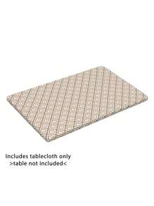 1 pieza Mantel impermeable rectangular de poliéster con funda elástica ajustable, se adapta a mesas plegables de 4/6/8 pies, protector de mesa lavable para picnic, camping, exterior