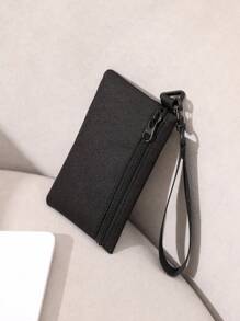 Unisex Detachable Hand Strap Solid Color Zipper For Women Wallet Mini Wallet Purse Wallet Wristlet Wallet Coin Wallet Travel Wallet
