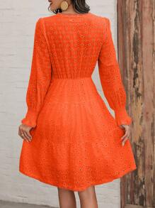 Women Midi Dresses - trái cam - Xem 3