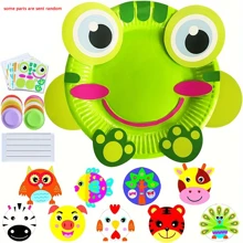 10pcs/Pack Paper Plate Art Kit, DIY Animal Art Supply Projects, Creative Activity, Classroom & Party Favor, Bulk Birthday Christmas Game Crafts, Easter Gift, Some Parts Sent Randomly