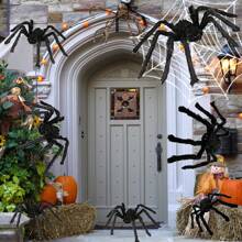 9 Pack Giant Halloween Plush Spider, 30/50/60/75/90/125cm, 30/50/60/75cm Fake Large Hairy Spider For Outdoor Halloween Decorations Festival Party Prop - Medium - View 1