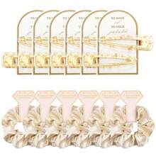 12PCS Bridesmaid Hair Clips No Bend Hair Clips No Crease Hair Clips Gold Glitter Makeup Bangs Hair Clips(6pcs Hair Clips+6pcs Scrunchies)Bridal Shower Gifts Silk Satin Soft Hair Accessories Bridesmaid Wedding Favor Women,Christmas