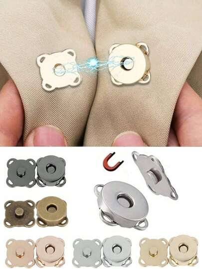 5/10/20 对磁性隐形按扣、梅花磁性按扣、缝纫纽扣、金属隐形缝制纽扣、钱包拇指锁扣紧固件、用于 DIY 制作工艺包钱包扣配件更换、单肩包手提包、包袋配件钱包紧固件钱包扣、14 毫米工艺针织纽扣套装包纽扣、磁性、缝纫、工艺、钱包、包袋、衣服