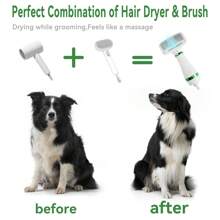 2-In-1 Pet Grooming Hair Dryer With Slicker Brush - Low Noise Gentle Dog Dryer For Small Dogs, Cats & Puppies. Compact Pet Beauty Care, National Dog Day Gift & Apartment Essentials - White - View 4