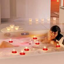 12/36/50 Pcs Unscented Pink Floating Disc Candle, Home Decor, Wedding Receptions,Birthdays, Celebrations & Party Favors(RED) - Red - View 3