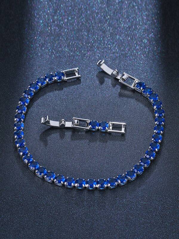 1 pezzo braccialetto a catena da tennis da donna, bracciali hip hop da uomo, braccialetto in cristallo di zirconia di lusso, gioiello