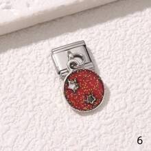 1/5/10 piezas Surtido de dijes encantadores en forma de mariquita, donut, cisne, tacón alto, estrella y helado, serie de dijes modulares italianos para brazalete, accesorios de joyería - Manualidades de joyería DIY