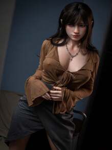 Linkooer 33kg Sex Doll Silicone Head Implanted Hair TPE Body Soft Jelly Breast Butt Lifelike Love Doll With Metal Skeleton Realistic Vagina Anus Dual Channel Standing Feet Real Touch