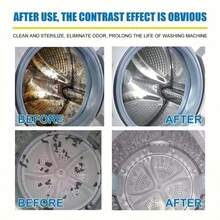 12-Piece Set Of Deep Cleaning Effervescent Tablets For Washing Machine Water Tank - Powerful Deodorizing And Descaling Solution - Effective Household Cleaning Tool For Fresh Laundry - Blue and White - View 8