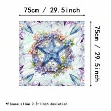 1pc Yule Tarot Cloth, Spring Watercolor Painting Year Wheel Altar Tablecloth, Pagan Pentagram Table Cover, Mystery Tarot Card  Divination Reading Cloth, Tarot Pad For Room Dorm Decoration