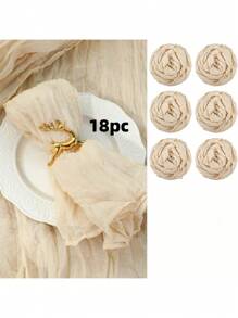 6/12/18/24/30pcs Set Balinese Sheer Coffee Color Napkins, 19.7 X 19.7 Inch Square Romantic Boho Style Transparent Napkins For Gift, Decoration, Vintage Bridal Shower, Birthday Party, Holiday Table Centerpiece (Multi-Color Options)