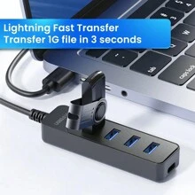 USB 3.0 Power Adapter 4 Port Multi USB Splitter Hub USB Hub 2.0 Type C HUB Multiple Expander High Speed For Computer Accessories - Black - View 2