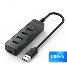 USB 3.0 Power Adapter 4 Port Multi USB Splitter Hub USB Hub 2.0 Type C HUB Multiple Expander High Speed For Computer Accessories - Black - View 7