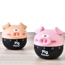 Timer meccanico a forma di maiale, conto alla rovescia 60 minuti, promemoria per la cucina, cottura, regalo pratico e facile da usare