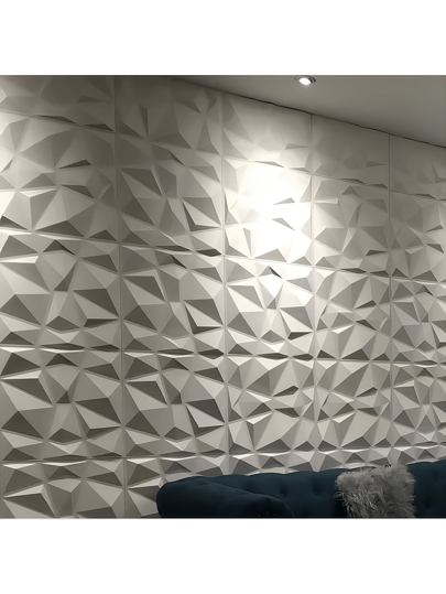 NKEN Art 3D PVC Wand Panels In Diamond .11.8 11.8"/19.7*19.7" Matt White/Black/Pink Material, Odorless, Lightweight, Easy To Install, Fire Resistant, Waterproof Moisture Proof, ation Homes, Rooms, Bathrooms, Bedrooms, Living Rooms.. ations. ,Wallpaper Adhered The Becomes Art.