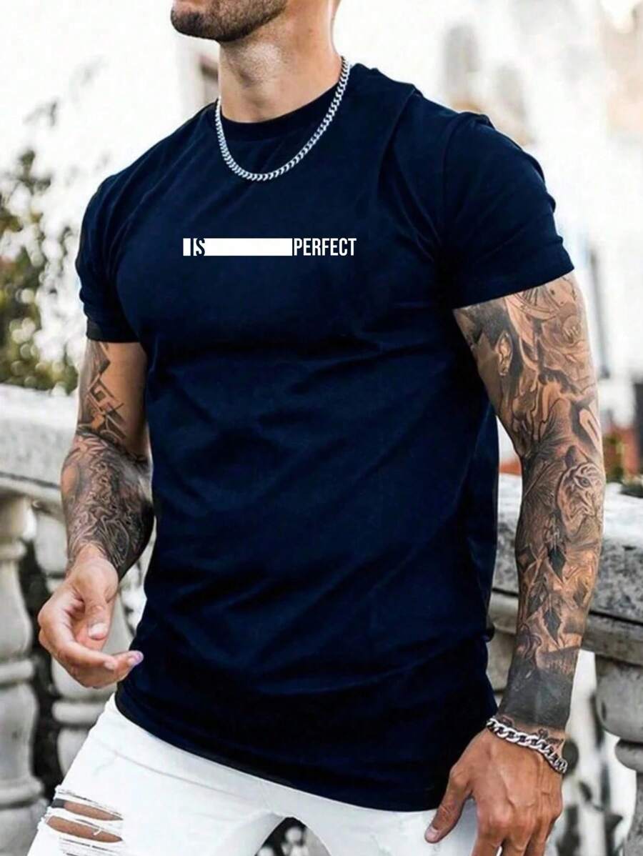 Men T-Shirts - 藏蓝色 - 查看 1