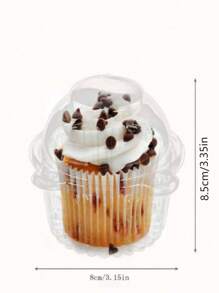 10/30/50/70/100pcs Paper Cupcake Boxes, Plastic Individual Cupcake Containers With Sealed Dome Lids, Suitable For Party Events - White - View 5