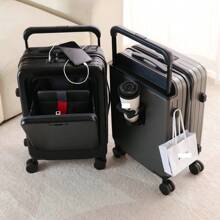 24 英寸宽手柄行李箱，带前开口、后瓶架、20 英寸铝合金拉杆箱、学生旅行密码锁箱和学校书包，学校配件学校用品