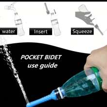 1 peça/2 peças Kit de banho de assento portátil com pulverizador mini para segurar na mão, compatível com garrafas de bebidas plásticas de 21-25mm, incluindo 3 tamanhos diferentes de anéis de vedação, conveniente para uso no banheiro, viagens ou acampamentos, ideal para banhos de assento ao ar livre