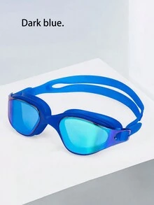 成年人用1入組游泳護目鏡，一體式矽膠大框架，大視野游泳眼鏡，防水和電鍍黑色、銀色、白色和粉色防曬游泳眼鏡。 - 彩色 - 查看 14