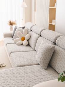 1張編織彈性沙發套，波西米亞風格沙發套，防滑和防貓抓，適用於所有季節和L型沙發，保護沙發