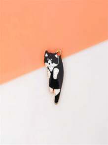 8入組時尚3D印刷鋅合金動物貓形吊墜耳環、項鍊、手鐲、鑰匙扣、髮夾DIY珠寶配件 - 貓咪系列 - 查看 5