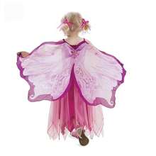 Kinderkostüm Set mit Engelsflügeln und Schmetterling, Umhang & Maske, Outfit für Bühnenauftritte (zufälliges Flügelmuster)