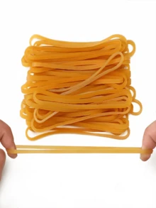 850 cái/túi Dây thun dùng một lần màu vàng, Dây cao su tự nhiên bền, Độ đàn hồi để đóng gói và vận chuyển, miễn phí vận chuyển - Màu vàng - Xem 7