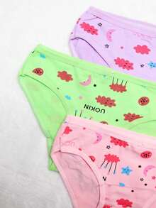 Set de 3 calzones de algodón para niña con diseño de nuves, diversos colores, calidad premium - Multicolor - Ver 5