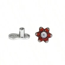 1pc 14G Flower Stud Collarbone Piercing, Fresh And Punk Body Jewelry Ins Style - Multicolor - View 9
