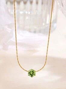 1 Peça Colar Pingente De Diamante De 6 Presilhas Em Aço Inoxidável Com Design Único No Estilo Europeu E Americano Banhado A Ouro, Adequado Para Uso Diário E Festa De Namoro