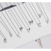 Collier à lettres 3D à la mode, collier avec bulle de nom personnalisé, bijoux personnalisés, collier en argent sterling, cadeau pour la Saint-Valentin