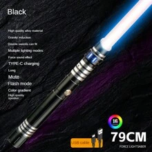 Upgraded Version Lightsabers Gravity Sensing RGB Light Sword, Light Sword 16 Colors Light Sword With Gravity Sensor Sound Effect Flashing Toy 2 In 1 Connectable Sword Light Up Toys - 1pcs Black - View 2