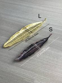 1pc Gold, Silver, Bronze, Green Long Leaf Metal Incense Stick Holder Plate, Rama Incense Burner - Gold - View 12