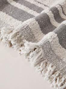 Chenille Double-Sided Sofa Cover With Line Design, European Simplistic Style, Durable, Dust-Proof And Multi-Functional Sofa Blanket Decor - Grey - View 5