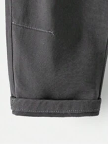 Young Boys' Letter Embroidery Insert Pocket Tapered Casual Pants, Summer