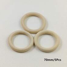 1-300顆（直徑4-95mm）天然實木圓形珠子，帶孔，DIY珠寶手工藝材料 - 原木色 - 查看 22