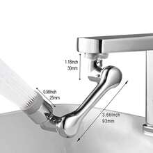 1pc 1440° Rotatable Faucet Aerator Head, Suitable For Extended Faucets, Bubble Nozzle, Kitchen Faucet, Washbasin Mechanical Arm Faucet Extension, Sink Accessories. - Silver - View 4