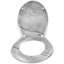 LILIIN 45 X 38cm Marble Pattern Toilet Lid WC Seat With Soft Close Made Of Duroplast And Stainless Steel, Antistatic Antibacterial Easy To Clean Removable For Most Toilet Lids Wall Hung WC - Marble Pattern - View 3