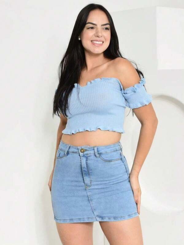 Mini saia com laycra