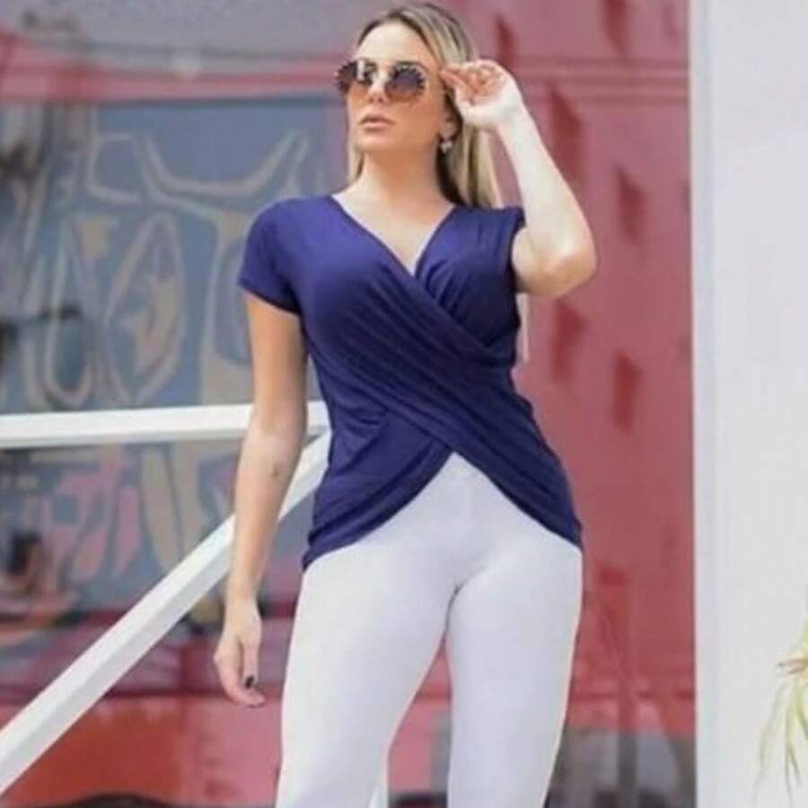 Women Blouses - Navy Blue - View 1