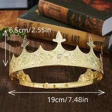 Crown Headpiece, Vintage Palace Prince Crown, Performance Prop - Bronze - View 6