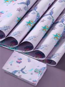 6pcs 50*70cm Mermaid Tail Style Gift Wrapping Paper, Gift Decoration, Gift Wrapping Supplies, Birthday Party Wedding Babe Shower Gender Reveal Party Gifts Packaging Paper - Mermaid Tail - View 7