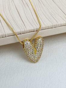1 Peça Novo Colar de pingente de letra A-Z 26 CZ Exagerado Grande Estilo Hip-Hop de Luxo, Colar de corrente em aço inoxidável com banho de ouro 18K para homens e mulheres com nome ou inicial.