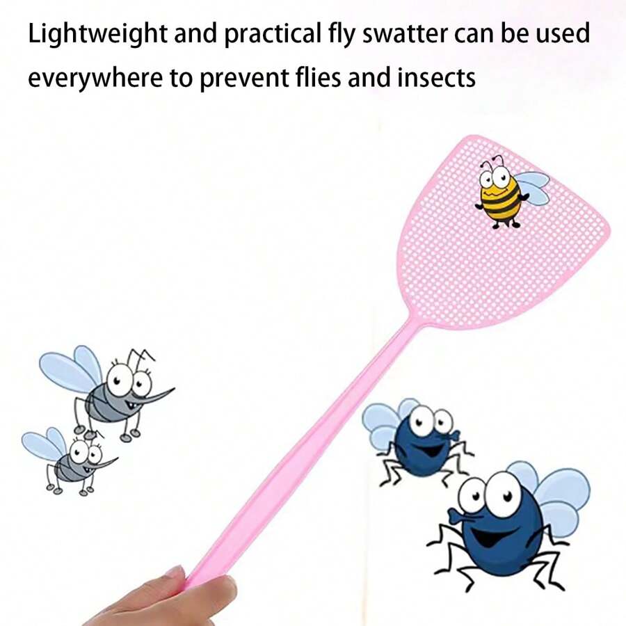 مصيدة الذباب اليدوية 3 قطع / 2 قطع / 1 قطعة، قاتل الحشرات المنزلية و الحشرات في السكن الجامعي ، مقبض طويل متين ، لا يسهل كسره