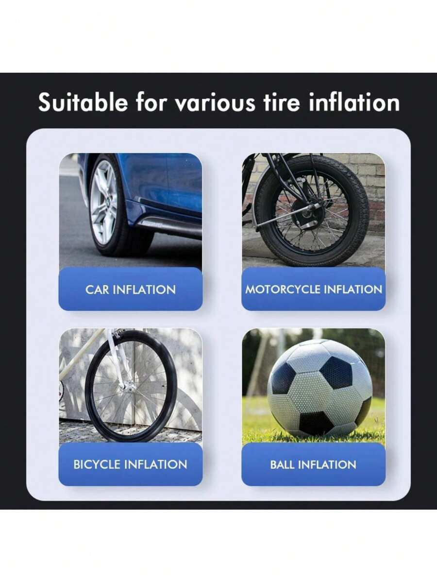 SUITU Car Tire Pump With Pressure Gauge Portable Air Compressor 12 V