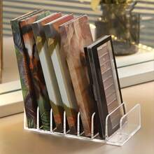 1 pieza Caja de almacenamiento de escritorio, estante de almacenamiento de tarjetas postales, adecuada para almacenamiento de escritorio en la oficina, escuela y hogar - Multicolor - Ver 6