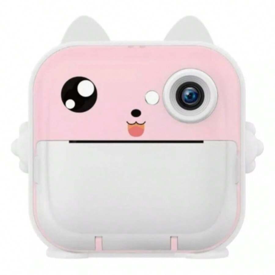 Mini Câmera Digital Gatinho Câmera de Impressão Tela HD de 2,4 Polegadas para Tirar Fotos - Rosa Bebê - Visão 1